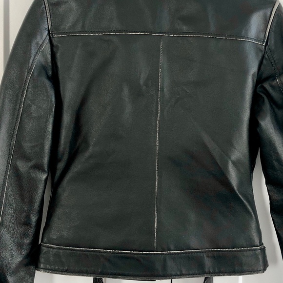 Leather Biker Jacket, Skotts, Vintage, Moto Jacket, Black, Distressed, Size S - Picture 9 of 16